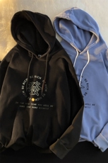 WY2163-P35加绒款-P40纯棉连帽卫衣男大码运动帽衫宽松薄外套男，男装卫衣，电商A040