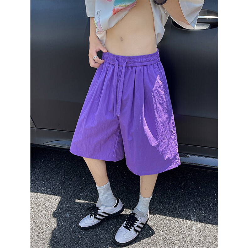 8XL-M多巴胺短裤男款夏季冰丝薄款休闲透气五分裤沙滩DK26004P25，男装休闲裤，电商B312