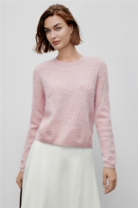 2025秋冬季新款时尚设计感钩花装饰针山羊绒织衫毛衣女，女装羊绒衫，阿舍尔精品