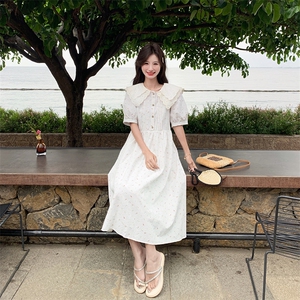 娃娃领连衣裙夏日减龄裙子碎花有收腰2C323-1139-P125-K188图片