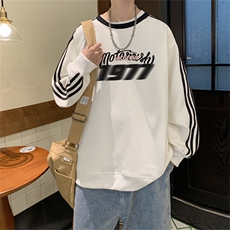 美式三杠条纹复圆领卫衣秋冬男女宽松长袖SW2449-P45控6850棉，男装卫衣，电商B370