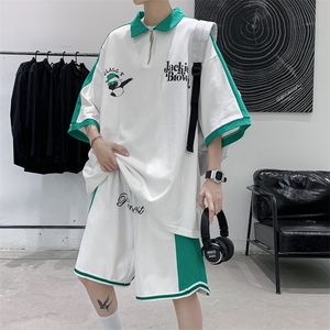 特P62控108 夏季短袖T恤短裤拼色套装POLO衫体恤PTZ2311图片