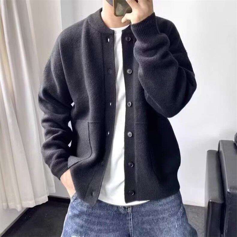 M017-P49秋冬季新款开衫毛衣男生韩系时尚青年百搭休闲纯色,男装针织衫/毛衣,电商B323A