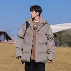 字母刺绣灯芯绒麻花条冬季纯色棉衣棉服外套男XMY2312-P115控158，男装棉衣，电商B370