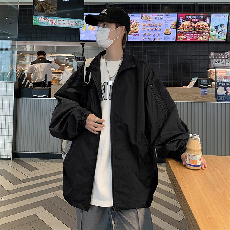 港风复古风工装外套20222春秋季百搭潮流高街夹克 W4914-P58图片