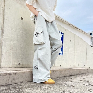 速干休闲伞兵裤男女夏季潮牌褶皱抽绳运动直筒工装裤 MK987-P48图片
