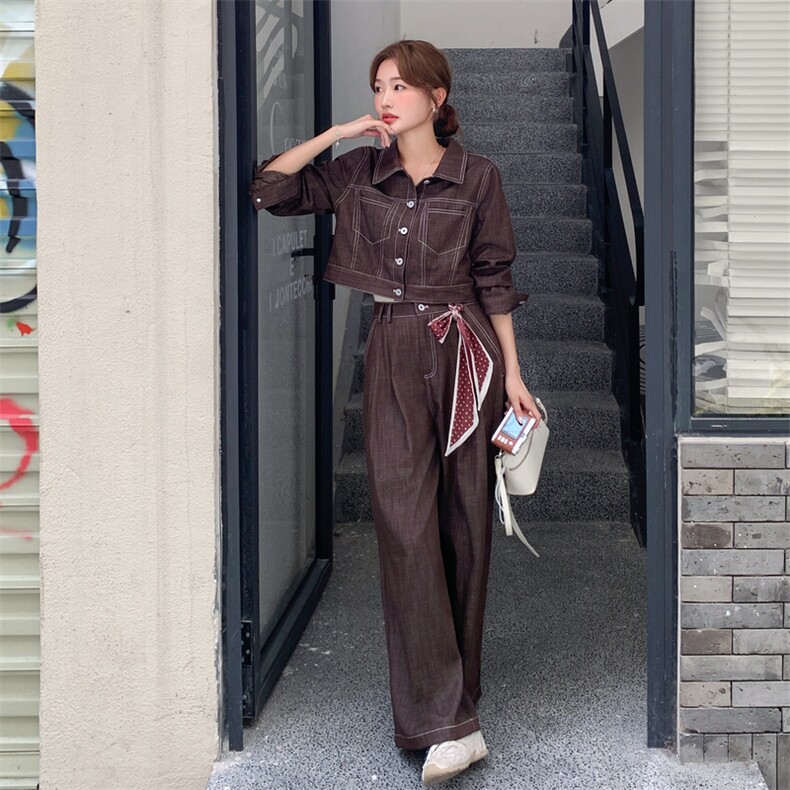 新款已现货时尚工装休闲套装送丝巾5512-P195-K289,女装套装/套裙,2C305
