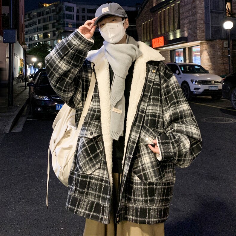 羊羔毛外套男款冬季加绒加厚秋冬款棉服M613  P125 控158图片