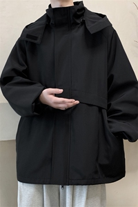 JK9086/P75春装新款个性可拆卸帽子外套男防风防水冲锋衣夹克男图片