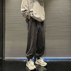 2024冬款潮流宽松束脚裤阔腿百搭休闲裤313A-1-NK59-P55控68，男装休闲裤，星座808A-1