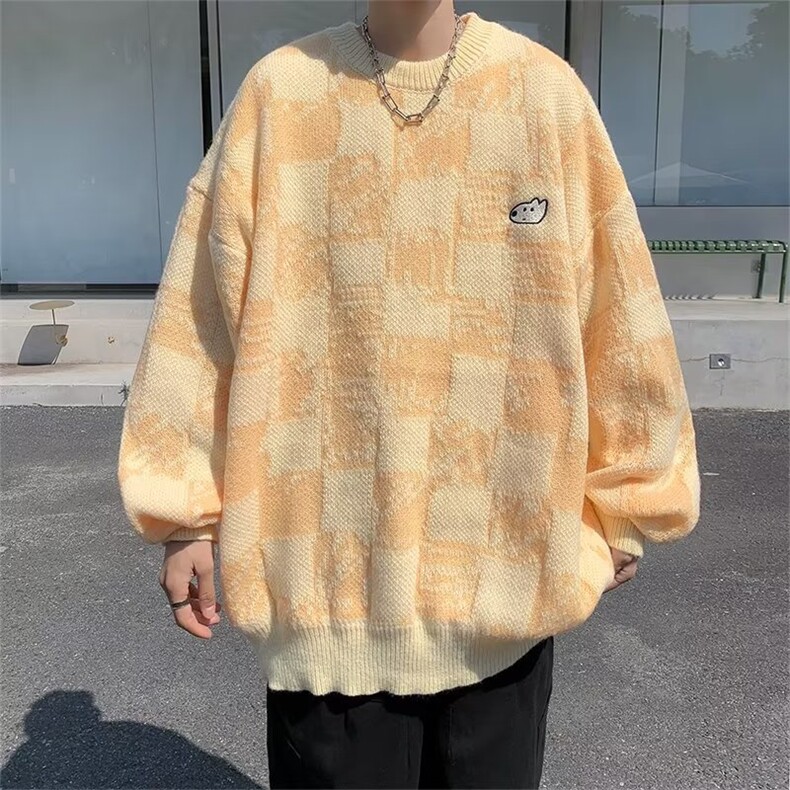 情侣毛衣男秋冬季新款宽松慵懒风针织衫奶系穿搭青少年Y9109-P45,男装针织衫/毛衣,星座1008