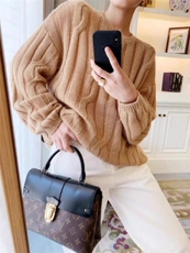 时尚百搭女士羊毛衫秋冬新款宽松显瘦纯色针织毛衣，女装羊毛衫，思途羊绒