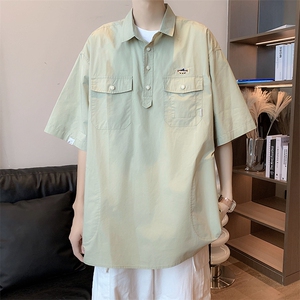 夏季新款polo衫男港风ins半袖潮流短袖t恤潮牌宽松上衣 T1270-P33图片