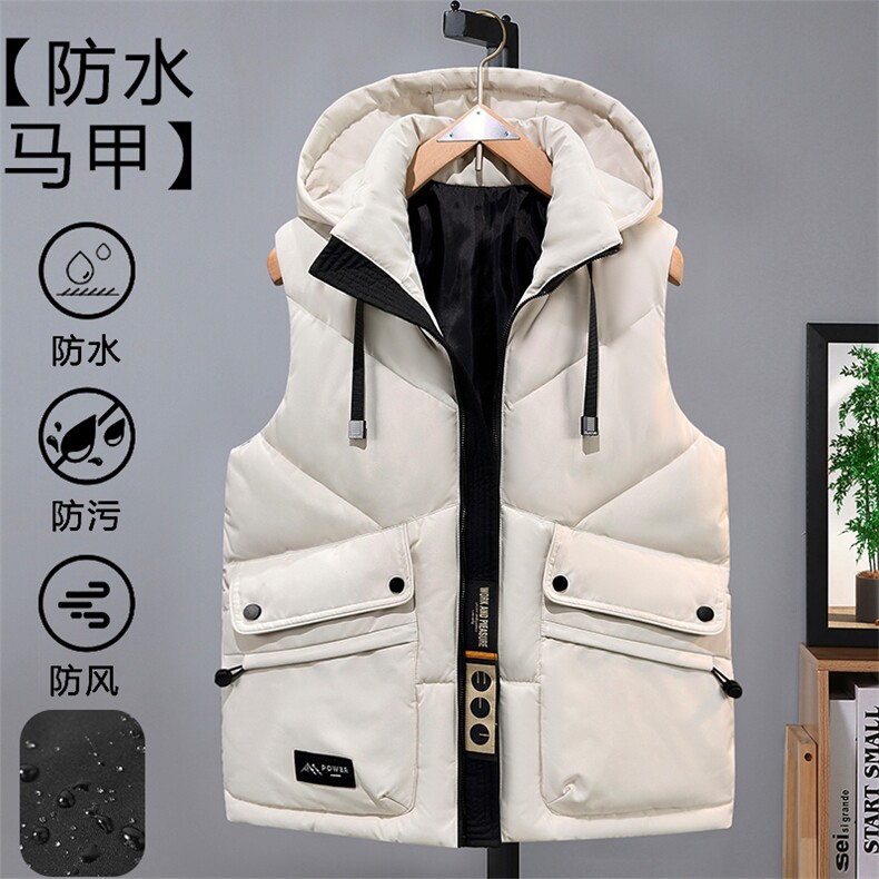 织带立体口袋冬季活帽加厚外套保暖宽松情侣潮马甲313B-MM288-P70,男装背心/马甲,星座313B