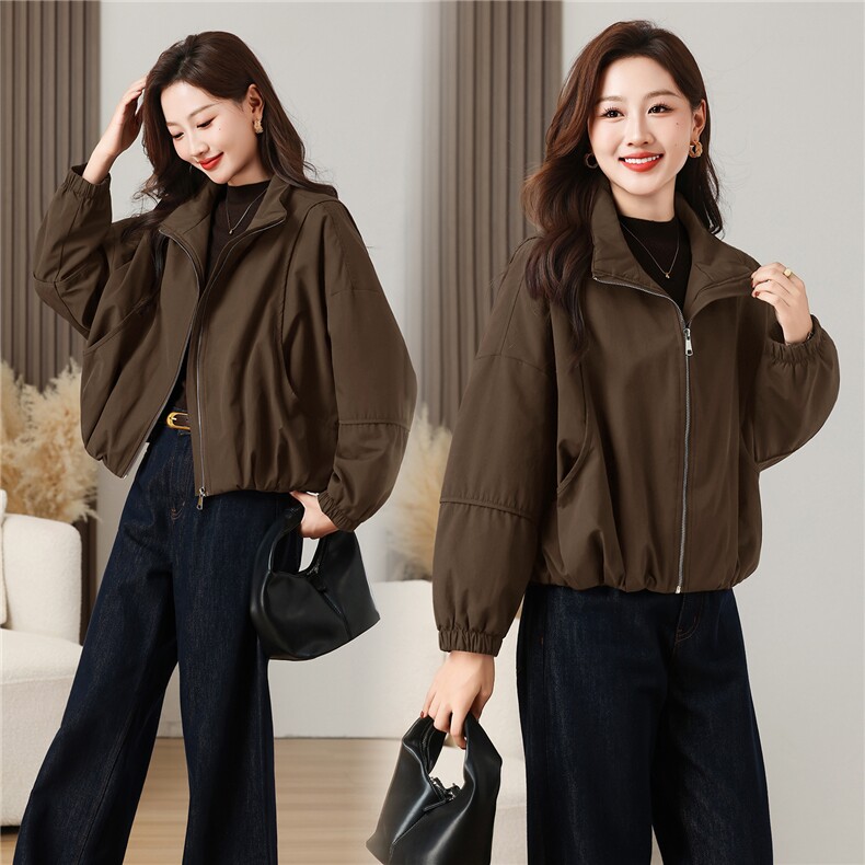 棉衣女休闲简约加棉加厚水洗棉纯色百搭外套,女装棉衣/棉服,曼沙奕珂
