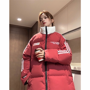 EQ336 美式潮流拼接撞色潮流冬季面包服外套男女情侣装棉衣2023图片
