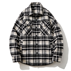 男士格子翻领情侣宽松羽绒服外套D213-6295-P340，男装羽绒服，电商D213