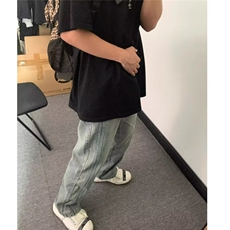 美式复古直筒牛仔裤男女秋冬高街vibe风裤子潮牌宽松WLN802-P43，男装牛仔裤，星座1008
