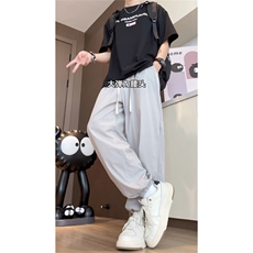 夏装透气网眼拼接休闲长裤男运动裤宽松冰丝裤K1008P45，女装休闲裤，电商C323