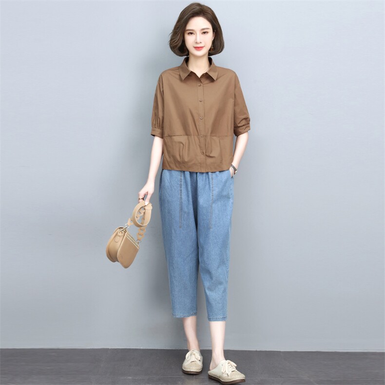 休闲套装女早秋2025年秋季新款宽松减龄时尚洋气小个子妈妈两件套,女装套装/套裙,依恋蒂丝