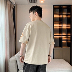 25177-特P38夏季时尚休闲T恤男打底衫港风宽松纯棉印花短袖T恤，男装T恤，电商D310B