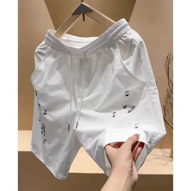 2025夏季新款大口袋速干短裤男士潮流百搭青年美式工装直筒五分裤，男装牛仔裤，星座506A