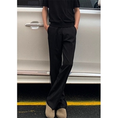 垂感黑色弯刀裤男士轻奢微喇西裤秋季百搭显高休闲西装裤KJ022，男装西服套装，星座1116A（原606A-3）