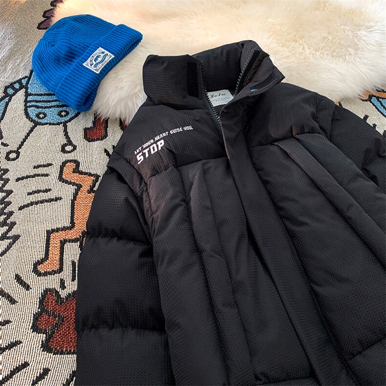 XZ213-GKMY21-P128控148 抖音品质 直播供货立领拆卸袖棉服面包服图片