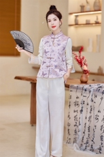 水衣源2598T新中式提花马甲配针织打底衫两件套（可单售），女装套装/套裙，水衣源