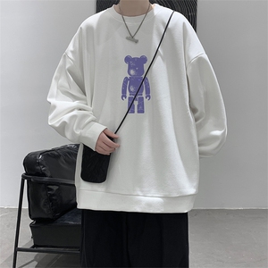 华夫格卫衣圆领卫衣男大码长袖t恤男外套 HW76242-P30加绒款-P40图片