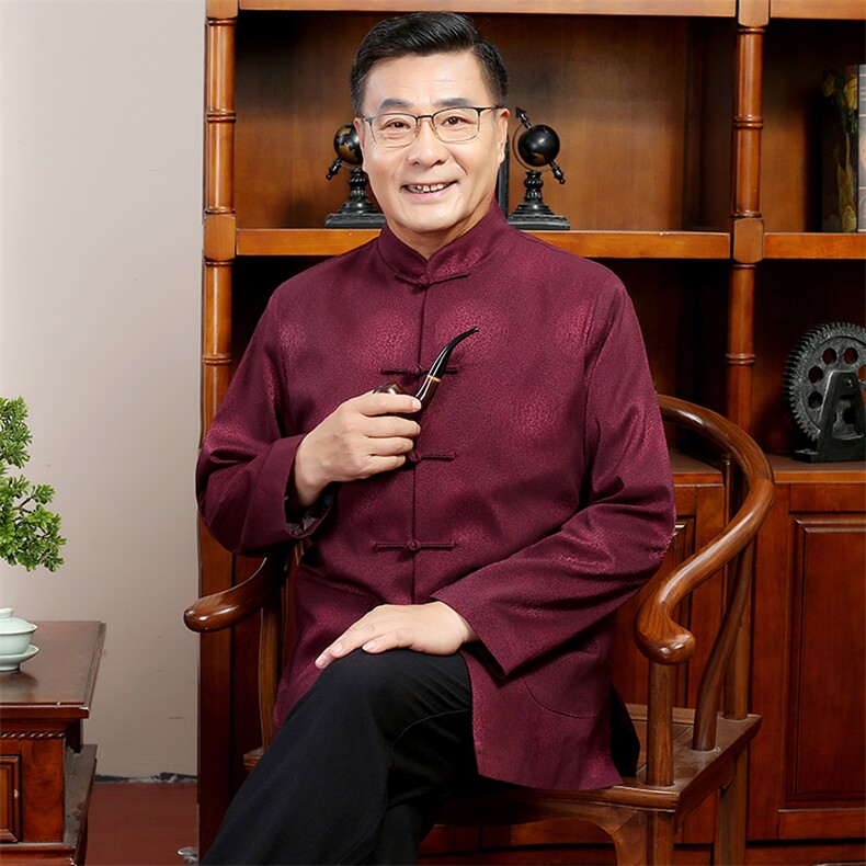 汉服老年人唐装爸爸秋冬爷爷外套夹克2024风男装YDC6001-P100,男装夹克,星座1105-3