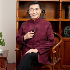 汉服老年人唐装爸爸秋冬爷爷外套夹克2024风男装YDC6001-P100，男装夹克，星座1105-3