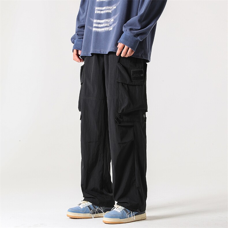 KP803P55港风工装休闲裤男宽松直筒束脚伞兵裤,男装休闲裤,星座1204-3