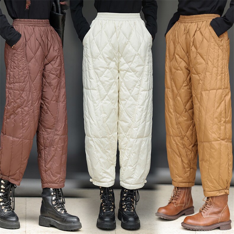 90%白鸭绒2023年冬季新款盘扣羽绒裤女，女装羽绒服，阳光伊恋