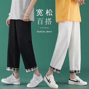 2024夏新款潮流宽松直筒休闲裤百搭运动裤K615特批P35，女装休闲裤，星座718-1
