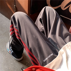 新款裤子男裤男直筒韩版潮流百搭宽松休闲裤X5656-模特图-P50控69图片