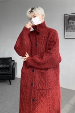 8XL-M慵懒风长款毛衣开衫外套秋冬过膝休闲针织衫MY1217P120控158，男装针织衫/毛衣，电商D206-1