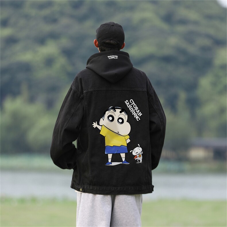 2024印花牛仔外套百搭美式夹克春秋季潮流宽松情侣衣服JK1127-P88,男装工装外套,星座1103-3