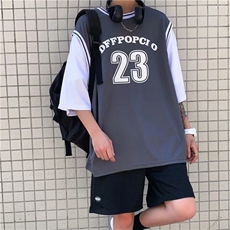篮球衣服男短袖2023夏假两件运动上衣潮t恤ins原宿港风T614-P26，男装T恤，星座512-2