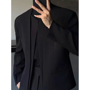春款款男女立领无扣西装开衫结构垫肩西服外套JK0039 P60图片