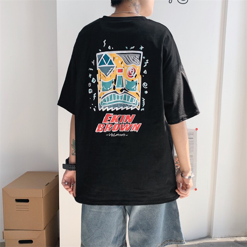 图案已注册港风日系休闲情侣潮大码风短袖T恤男787F25控49,男装T恤,星座227-7