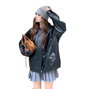 现货休闲宽松复古机车服上衣ZB200-27011-P125-K178图片