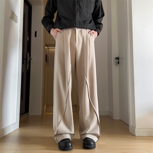 休闲长裤直筒纯色西裤复古百搭