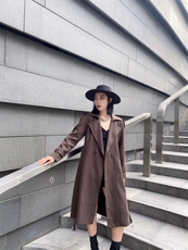 【现货】2021秋季长款风衣精纺TR面料系列款，女装风衣，蓝典