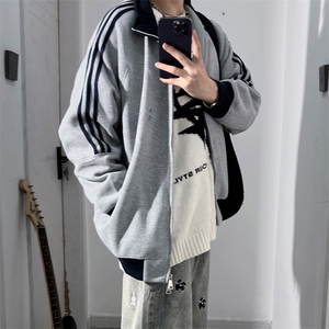 抖音得物高品质 美式高街重磅结构设计拼接织带立领卫衣外套 CM42图片