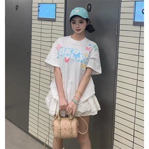 万针全刺绣工艺抖音得物高品质260克重磅纯棉双纱美式高街短袖T恤图片