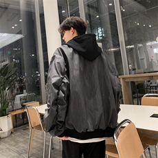 水洗皮衣男士韩版潮流连帽两件套高街帅2026春季ins外套W5916-P82，男装皮衣，星座412-2