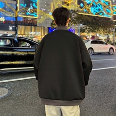 秋冬季复古条纹撞色夹克外套潮牌小众设计宽松休闲上衣，男装夹克，星座410-6（原星座1304-1）