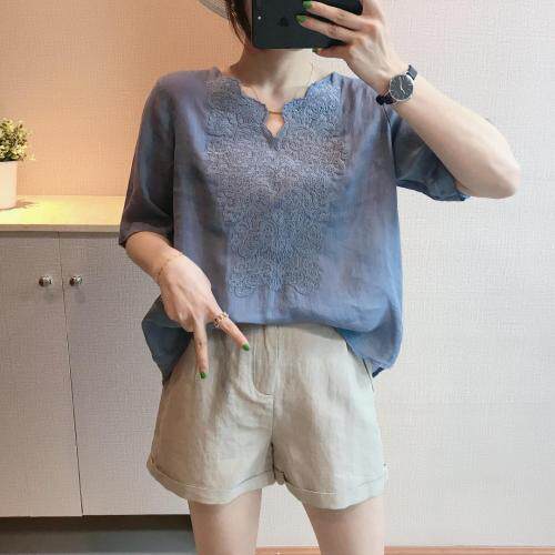 夏季新款麻料小衫，女装，奢纹