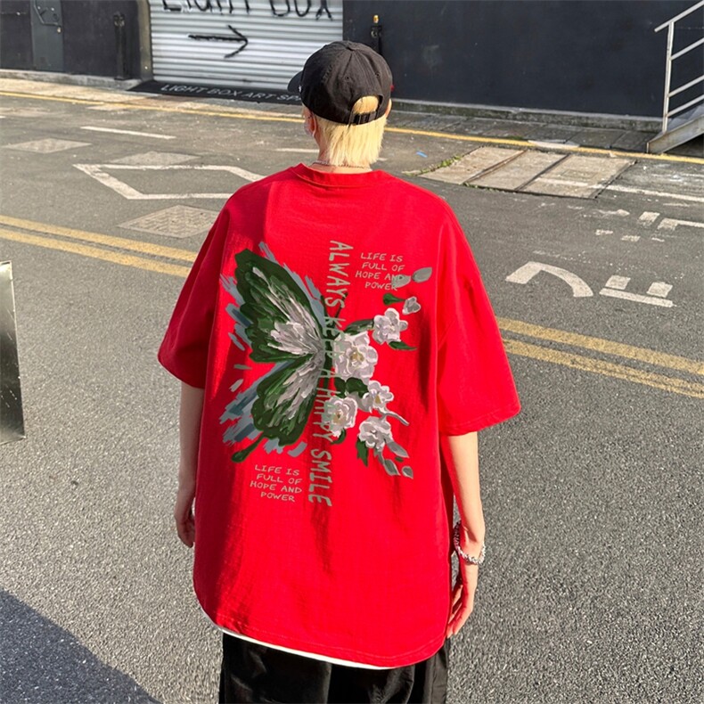 XZ517A-BK3028-P28大码男装2023原创涂鸦简约潮流情侣T恤重磅,男装T恤,星座517A